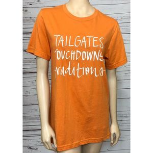 Edna Rose Orange Med Short Sleeve T-Shirt Football